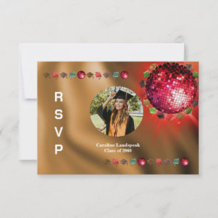 Disco Party Custom Photo RSVP Card