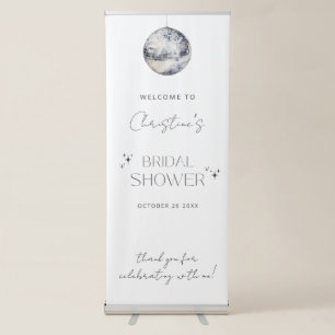 Disco Party Disco Ball Welcome Bridal Shower Retractable Banner