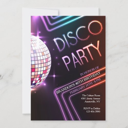 Disco Party Invitation