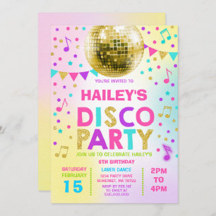 Disco Party Invitation Glow Disco Party Invite