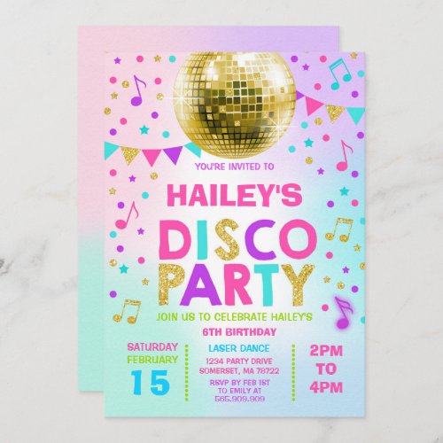 Disco Party Invitation Glow Disco Party Invite