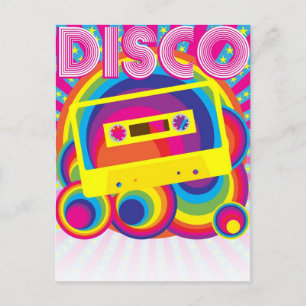 Disco Party Invitation Postcard