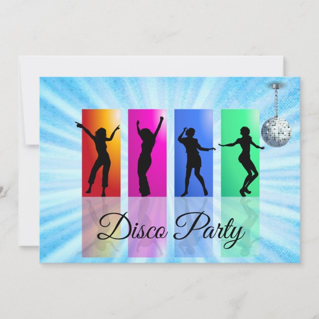 Disco Party retro dancing Birthday party Invitation (Front)