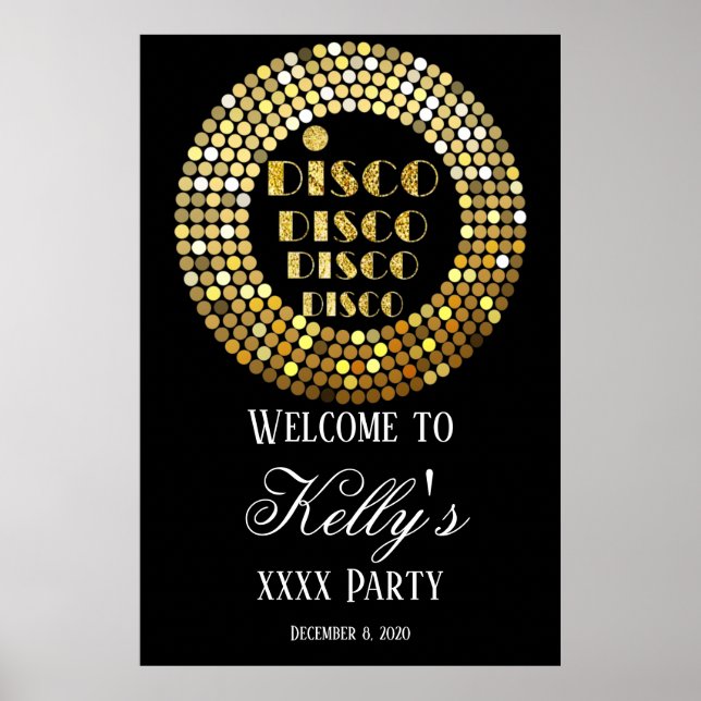 disco party welcome sign (Front)