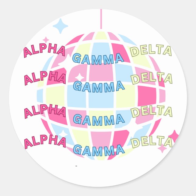 Disco Pastel Sorority Sticker AGD (Front)