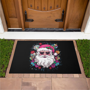 Disco Pink Santa Christmas Funny Xmas Party  Doormat