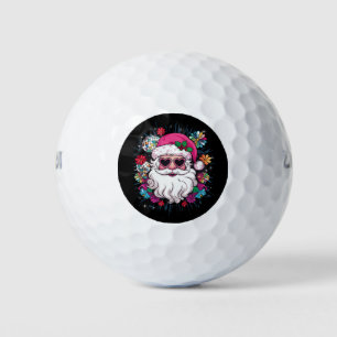 Disco Pink Santa Christmas Funny Xmas Party Golf Balls