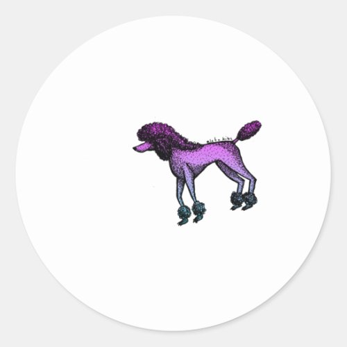 Disco Poodle  Classic Round Sticker