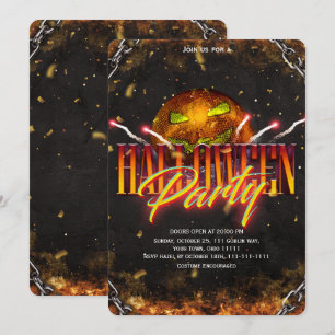Disco Pumpkin Adult Halloween Party Invitation