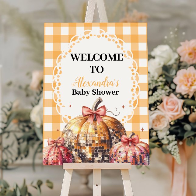 Disco Pumpkin Patch Baby Shower Foam Board (Creator Uploaded)