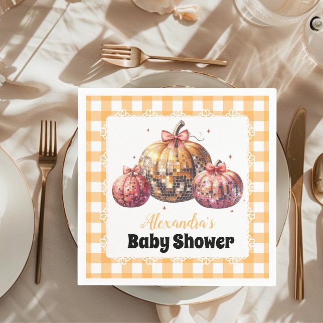 Disco Pumpkin Patch Baby Shower Napkins (Creator Uploaded)