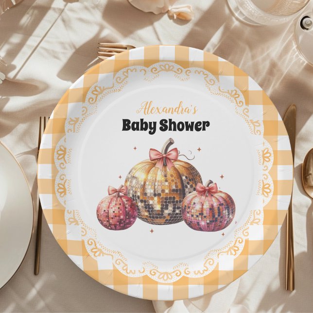 Disco Pumpkin Patch Baby Shower Paper Plates (Creator Uploaded)