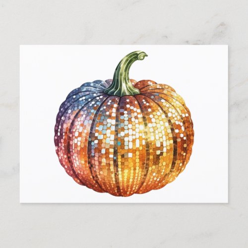 Disco Pumpkin Postcard