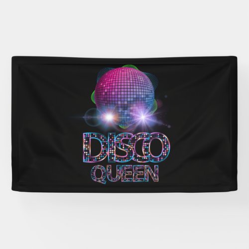 Disco Queen _ 70s Disco Themed Vintage Seventies Banner