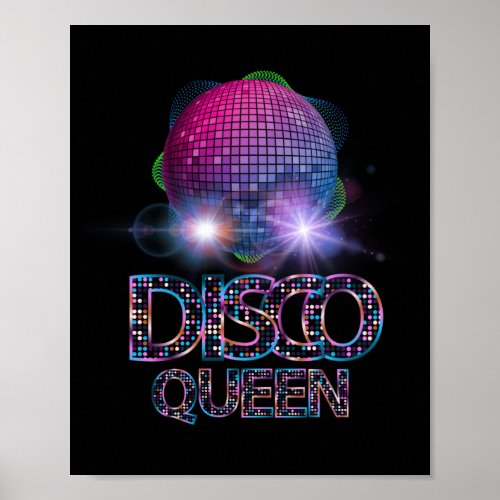 Disco Queen _ 70s Disco Themed Vintage Seventies Poster