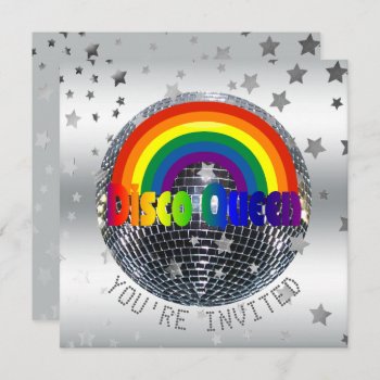 Disco Queen Dance Birthday Party | 70s Disco Ball Invitation by angela65 at Zazzle