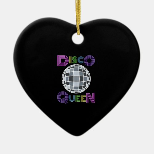 Disco Queen Dancing 70s 1970s Costume Disco Ball Ceramic Ornament