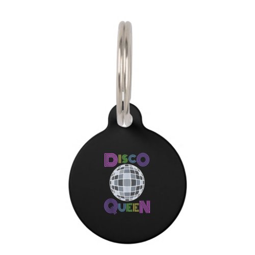 Disco Queen Dancing 70s 1970s Costume Disco Ball Pet ID Tag