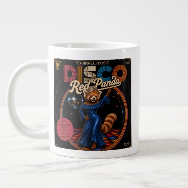 Disco Red Panda Duo Giant Coffee Mug (Left)
