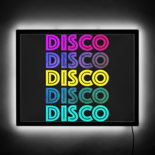 DISCO Repeating Typography Illuminated Sign