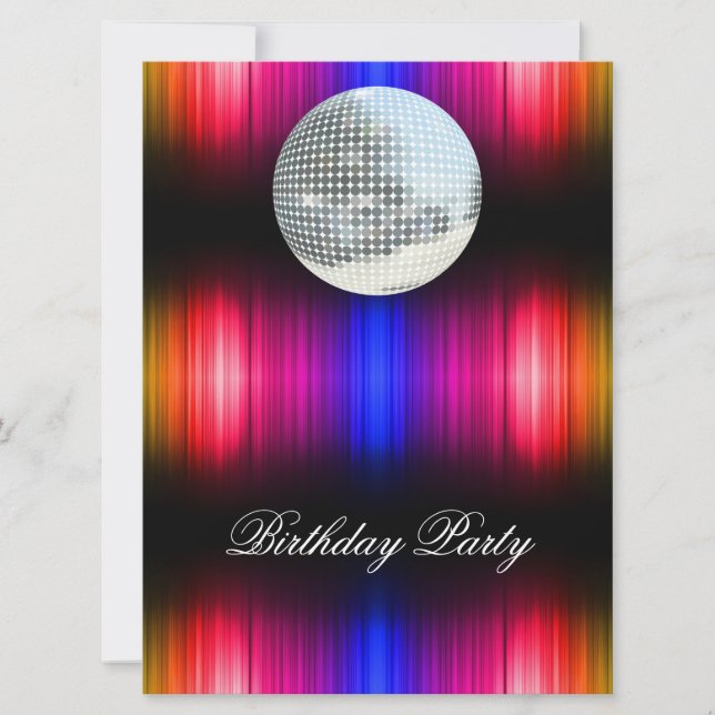 Disco Retro Birthday Party Invitation (Front)