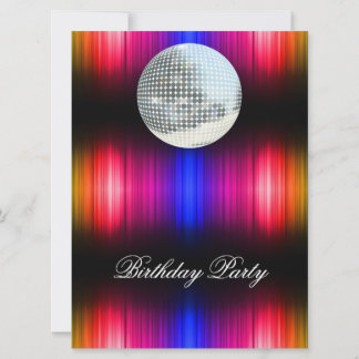 Disco Retro Birthday Party Invitation