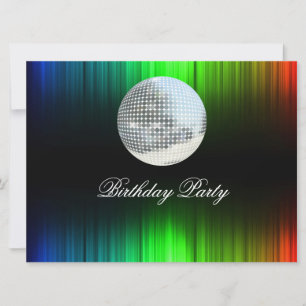 Disco Retro Birthday Party Invitation
