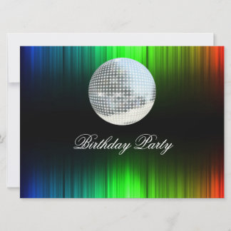 Disco Retro Birthday Party Invitation