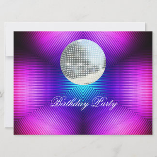 Disco Retro Birthday Party Invitation