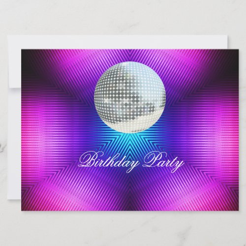 Disco Retro Birthday Party Invitation