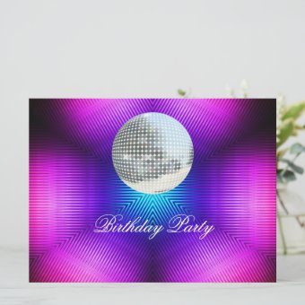 Disco Retro Birthday Party Invitation | Zazzle