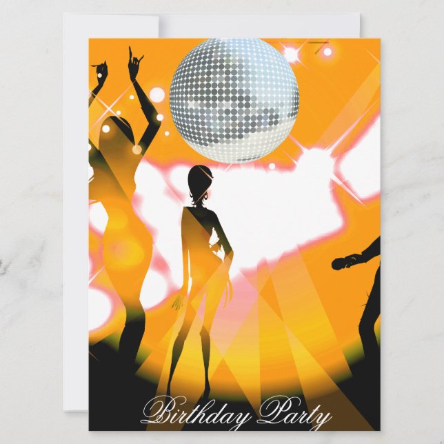 Disco Retro Birthday Party Invitation (Front)