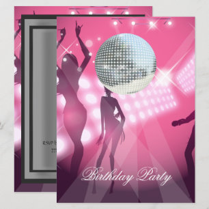 Disco Retro Birthday Party Invitation