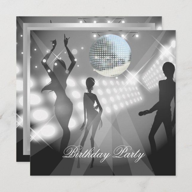 Disco Retro Birthday Party Invitation (Front/Back)
