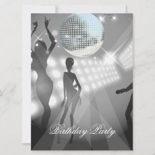 Disco Retro Birthday Party Invitation