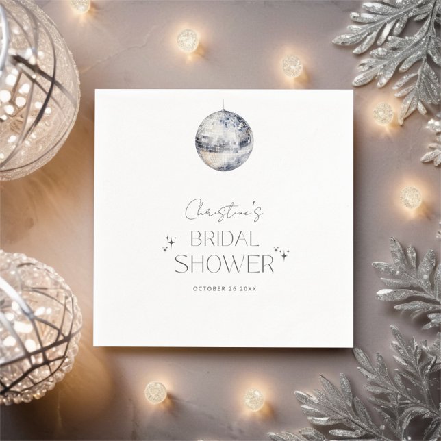 Disco Retro Party Bridal Shower Napkins (Creator Uploaded)