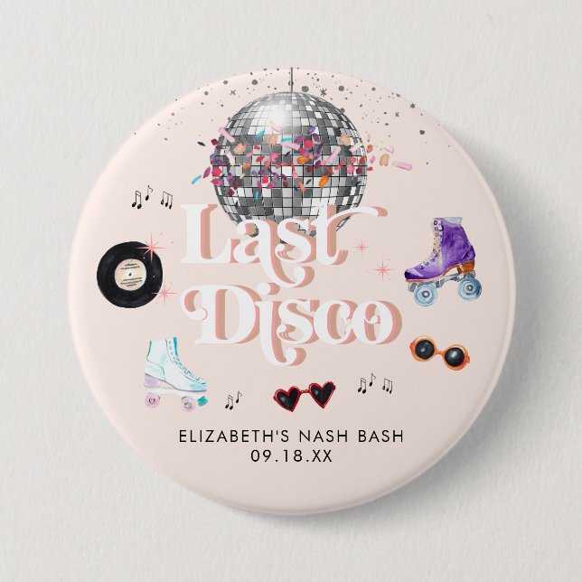 Disco Retro Roller Skating | Bachelorette Button (Front)