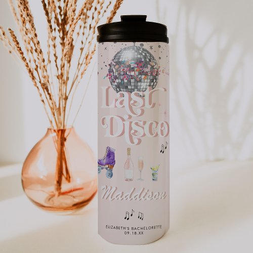 Disco Retro Roller Skating  Bachelorette Thermal Tumbler