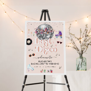 Disco Retro Roller Skating Bachelorette Welcome Foam Board