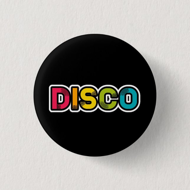DISCO retro vinyl Button (Front)