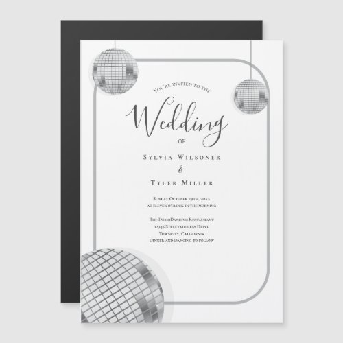 Disco Retro Wedding Magnetic Invitation