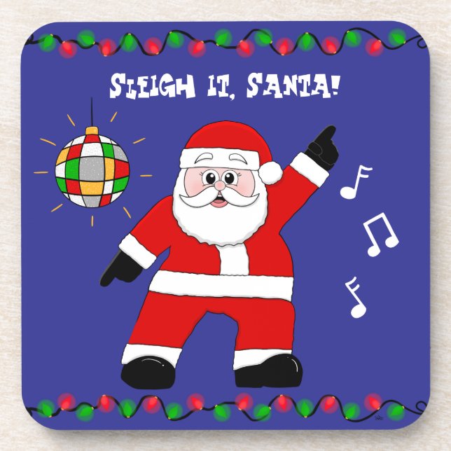 Disco Santa Beverage Coaster (Front)