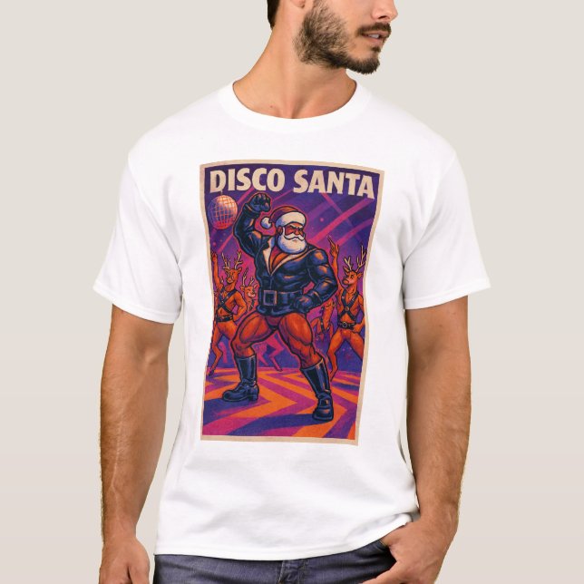 Disco Santa Gay T-Shirt | Gay Pride for Men | LGBT (Front)