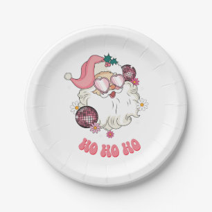 Disco Santa Ho Ho Ho Paper Plates