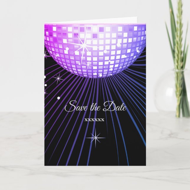 disco, save the date Card, Size: Standard(5" x 7") Announcement (Front)