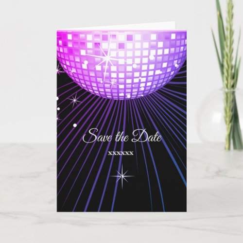 disco save the date Card Size Standard5 x 7 Announcement