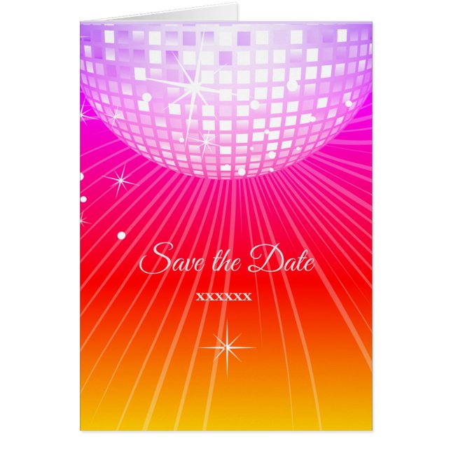 disco, save the date Card, Size: Standard(5" x 7") Cards (Front)