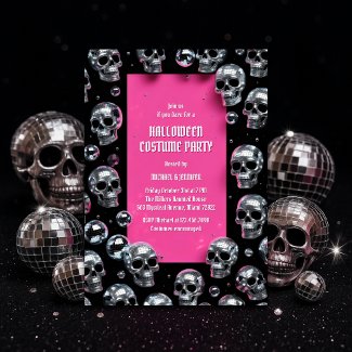 Disco Skull Pink Glam Halloween Costume Party