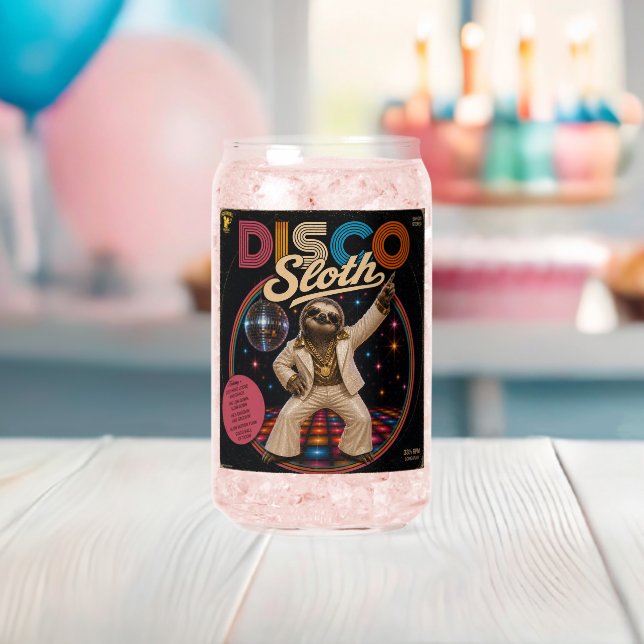 Disco Sloth Duo Can Glass (Insitu (Baby Shower))