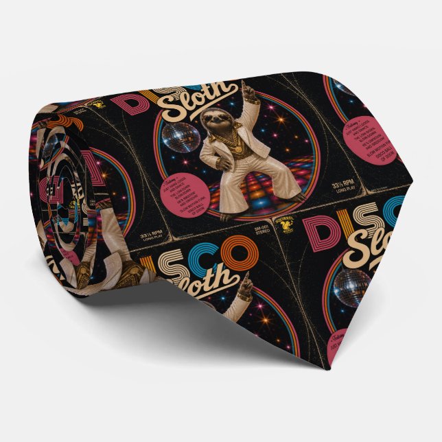 Disco Sloth Neck Tie (Rolled)